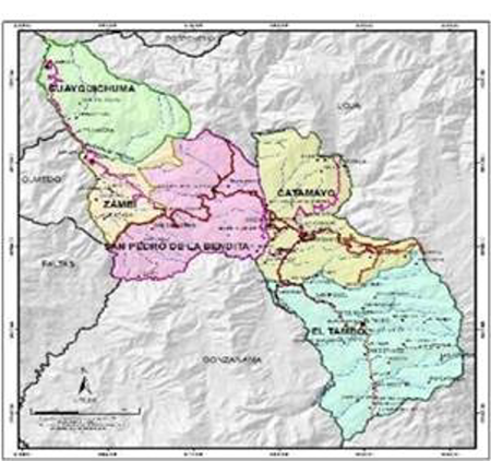 Location of the diagnostic area. Source: Municipal Decentralized Autonomous Government of Catamayo Canton. GAD Catamayo (2021).