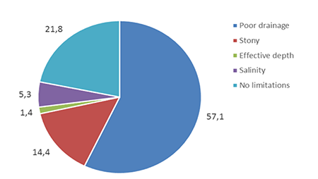 Percentage of most limiting factors for tillage mechanization.