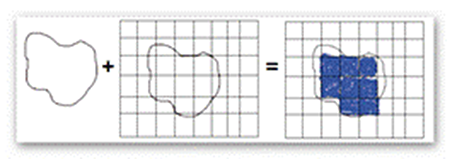 Representation using the Raster model of a lake. Source: Macarthur (2002)