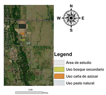 Location of the Guaro Experimental Block, belonging to the Provincial Sugarcane Research Station in Holgu&iacute;n taken from SAS Planet (SAS.Planet.Nightly.200718.10081/geojamal.com).