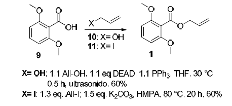 S�ntesis del compuesto 1 por dos m�todos