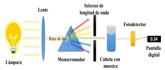 Diagrama de un espectrofotmetro bsico.