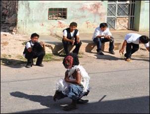 Comparsa "Los Negritos" en el carnaval de Halachó, Yucatán