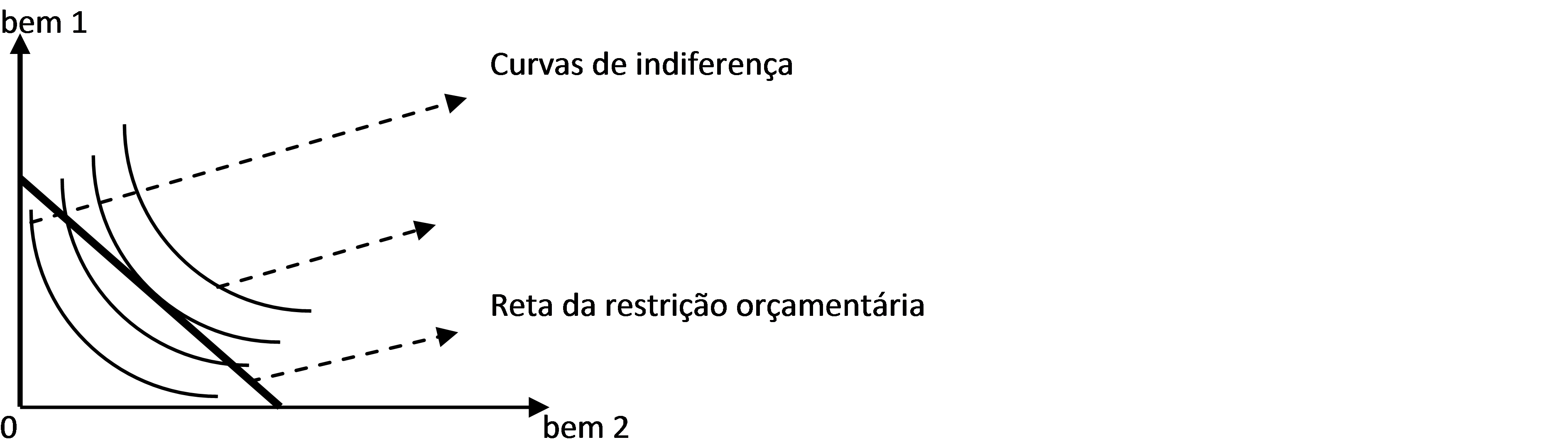 Curvas de indiferen&ccedil;a e restri&ccedil;&atilde;o or&ccedil;ament&aacute;ria.