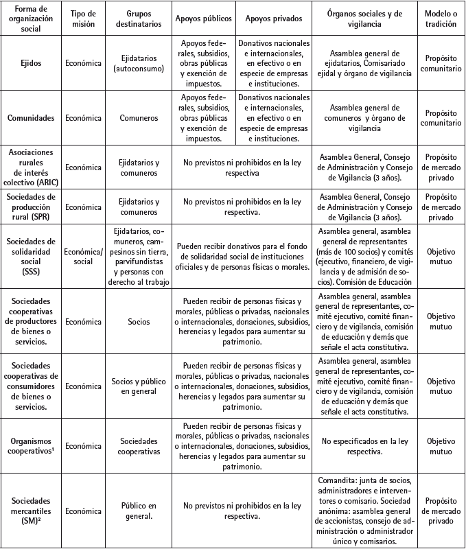 Principales características de las formas de organización social en México. Segunda parte.