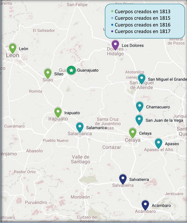 Cuerpos urbanos en Guanajuato (1813-1817)