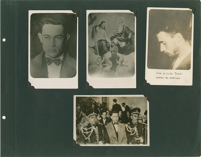 Autor sin identificar, “Retratos de José de León Toral”, 1928-1929, en Álbum conmemorativo
