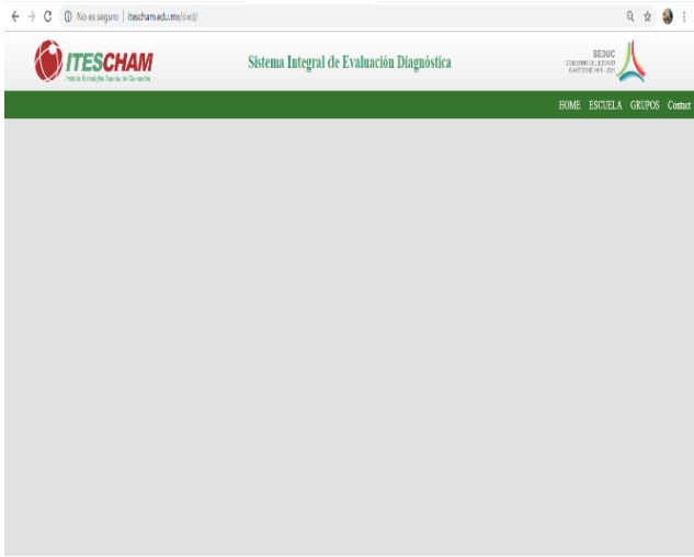 Pantalla
de inicio del SIED