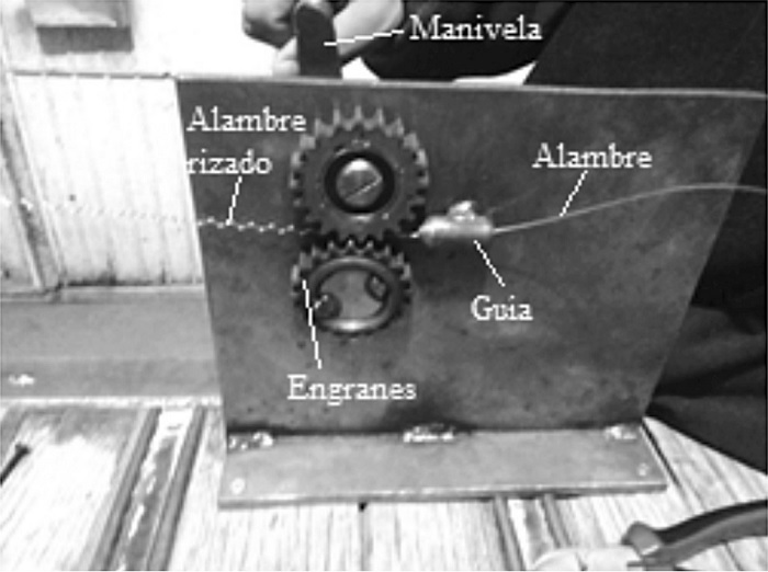 Dispositivo
para producir alambre rizado