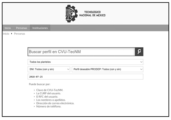 Interfaz de
usuario con b&uacute;squeda por filtros.
