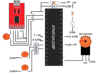 Diagrama esquem&aacute;tico para controlar un servomotor.