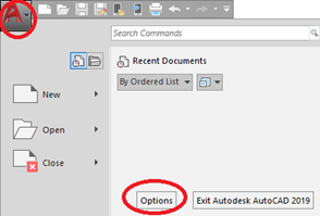 Acceso a opciones de AUTOCAD®