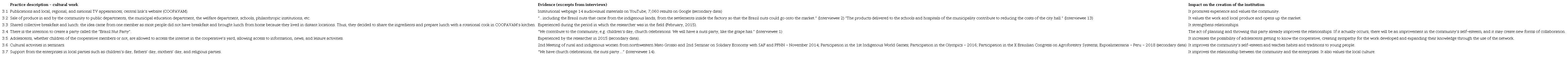 Institutional cultural work practices