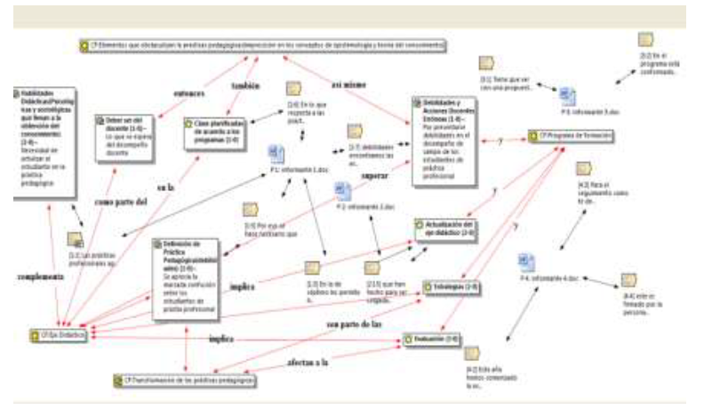 Figura 1: Estructuras en Atlas TI de los informantes clave