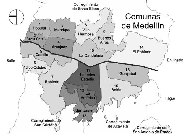 Medell&iacute;n por comunas