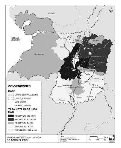 Municipios expulsores y receptores - Migrantes de toda la vida de todo el pa&iacute;s