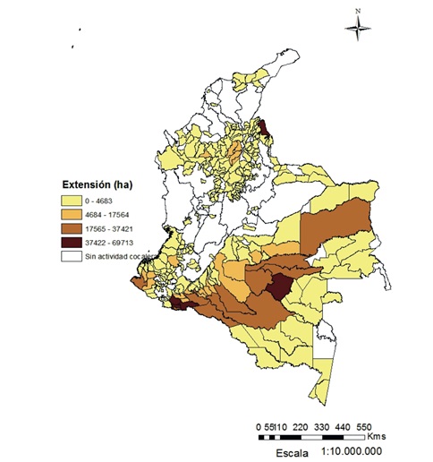La extensión de la actividad cocalera durante la administración Pastrana