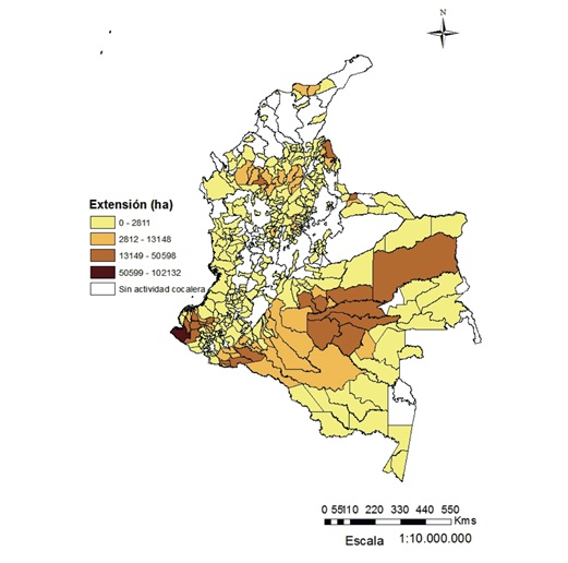 La extensión de la actividad cocalera durante la primera administración Uribe