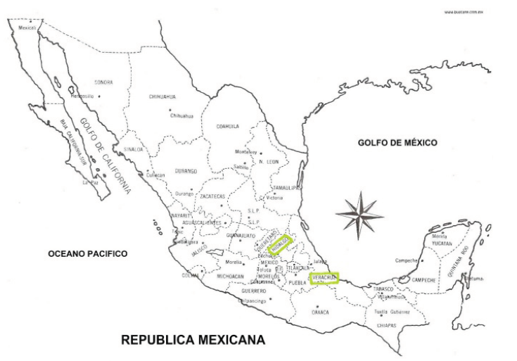 Estados donde se desarrolló el estudio en México