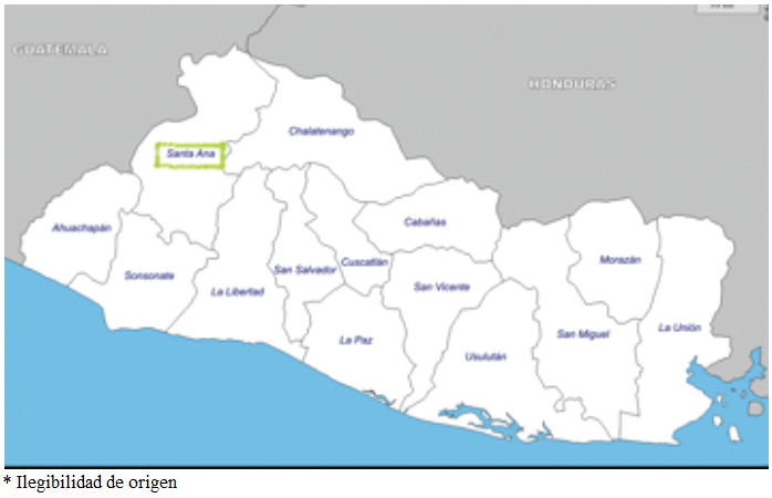 Departamento donde se desarrolló el estudio en El Salvador
