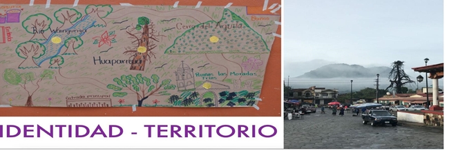 Mapa del tesoro y vista del pueblo (autora: Ángeles Eugenia López Herrera).