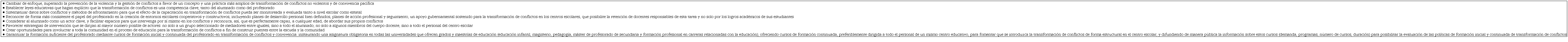 Recomendaciones para reforzar la formación del profesorado en transformación de conflictos